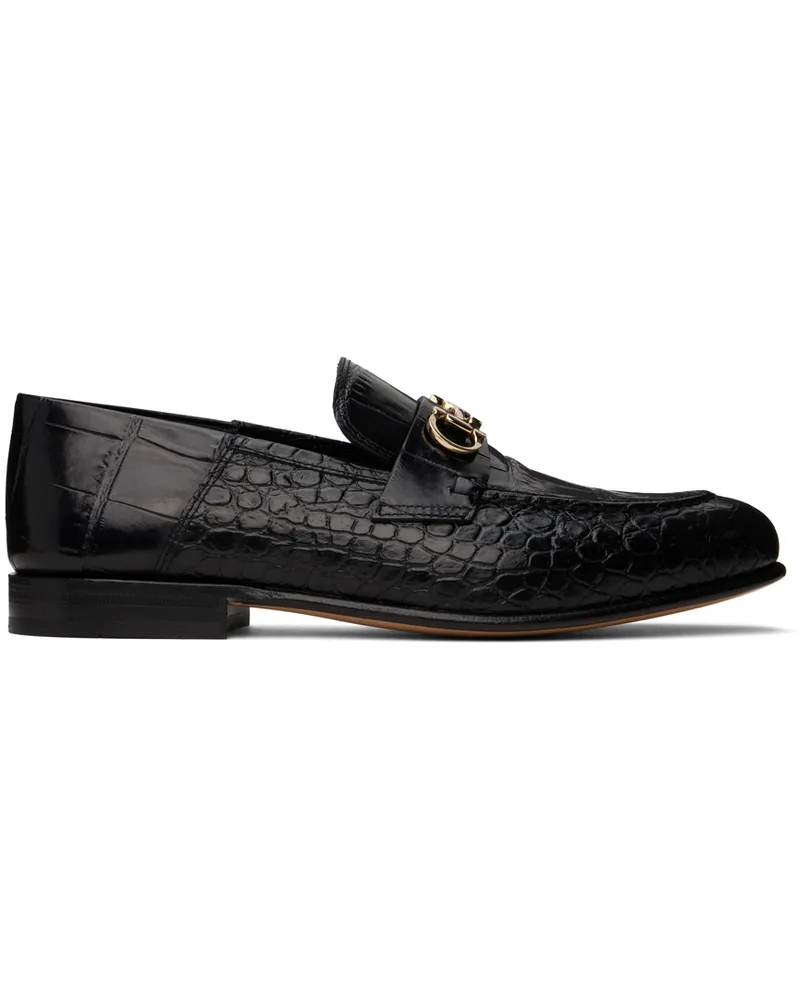 Ferragamo Black Ottone Loafers 010