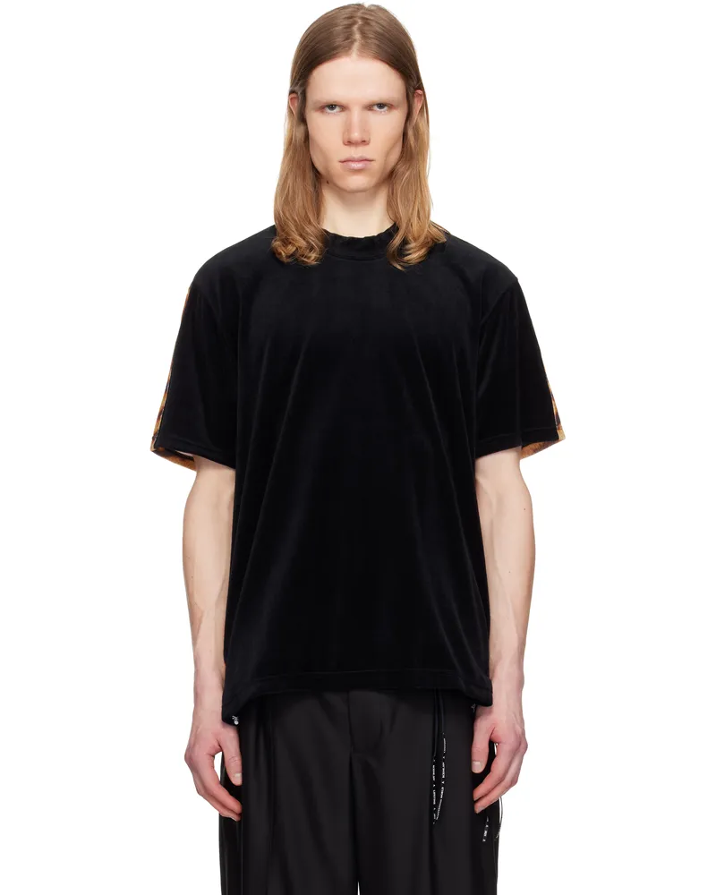 Mastermind World Black Regular Fit Switched Animal Velour T-shirt Black