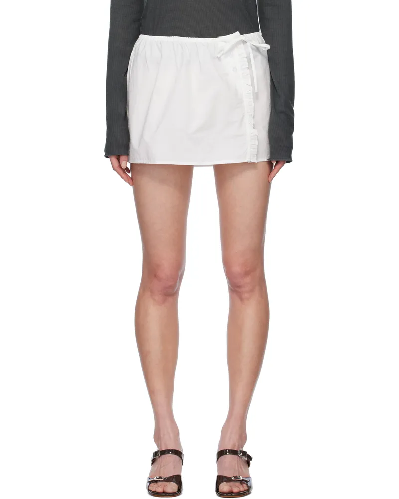 Deiji Studios White Ruffle Miniskirt White