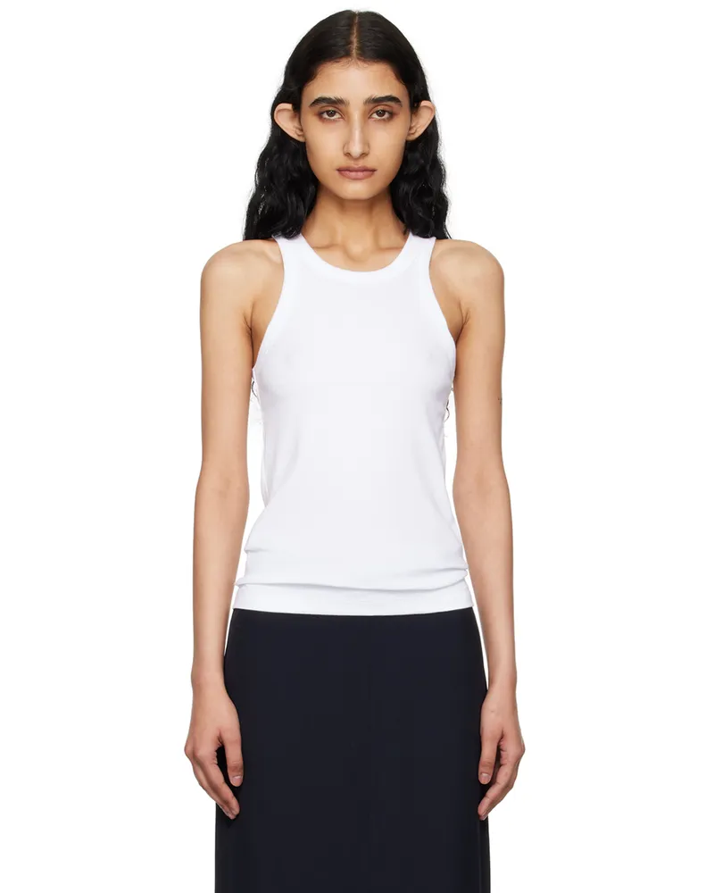 Totême White Curved Tank Top 100