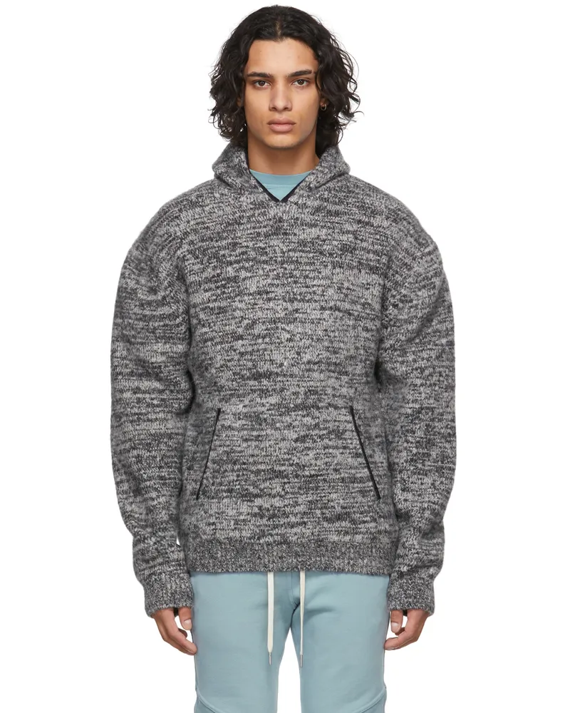 John Elliott + Co Black & Grey Andres Hoodie Quartz