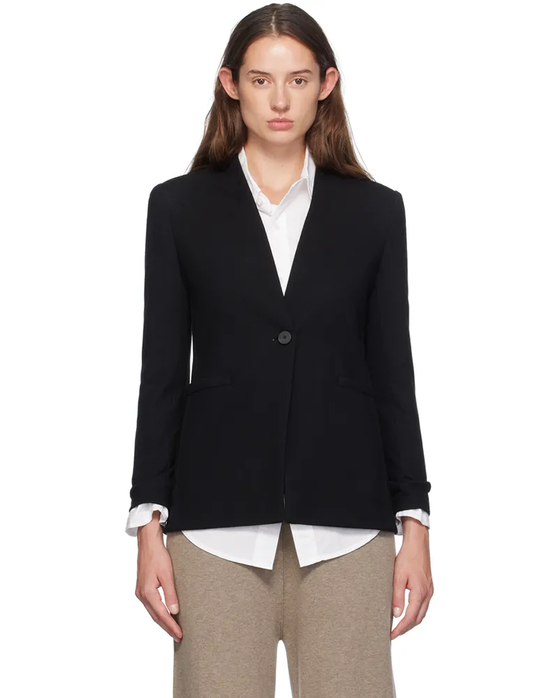 Harris Wharf London Black Uncollared Blazer 199