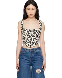 Area Off-White Dalmatian Denim Tank Top Black