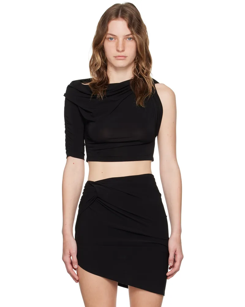 Jacquemus Black Les Rayures 'Le haut Drapeado' T-Shirt 990