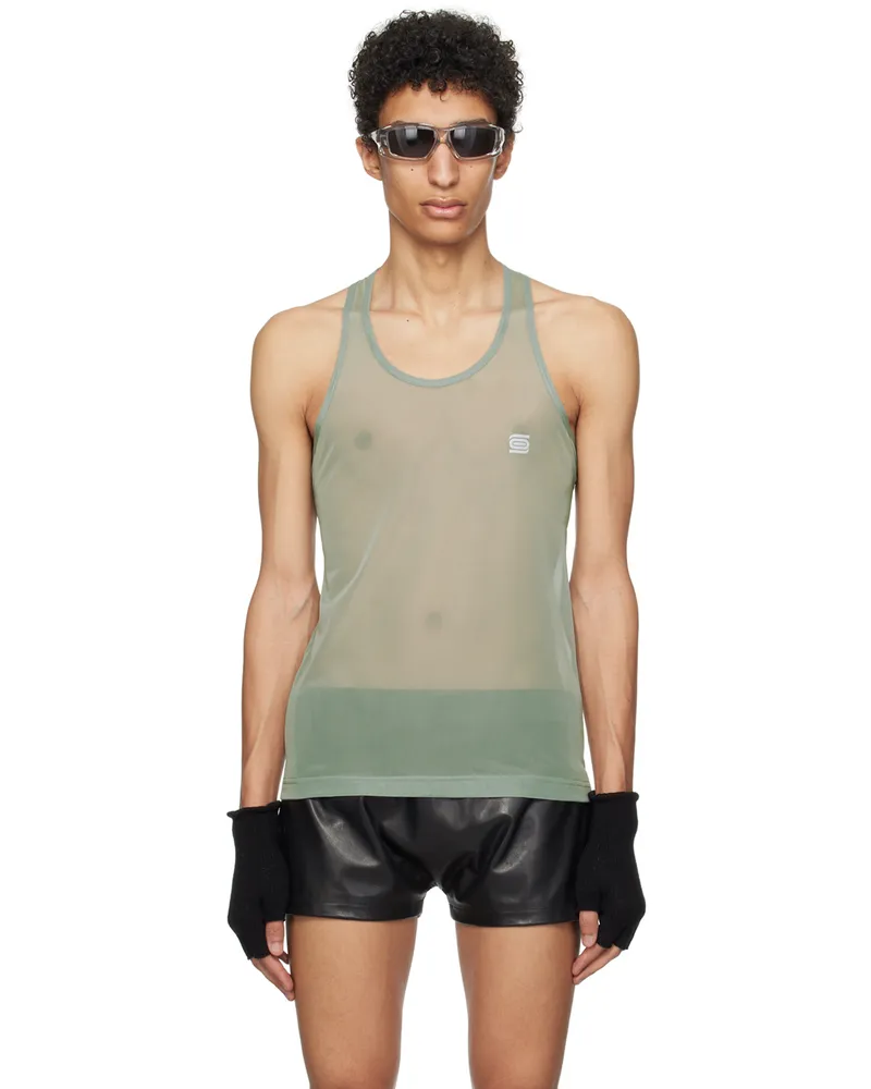 Olly Shinder Green Racer Back Tank Top Blue