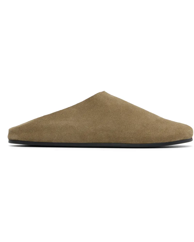 The Row Beige Hudson Suede Slide Loafers Mtr