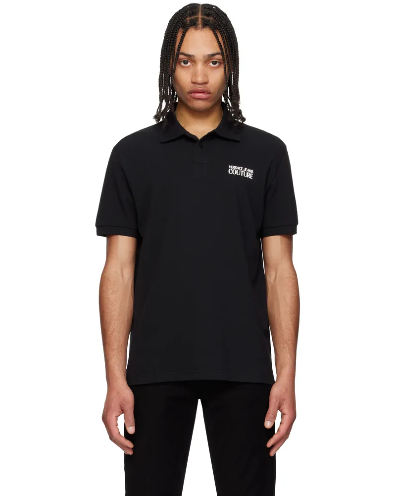 Versace Jeans Black Piping Logo Polo E899-black