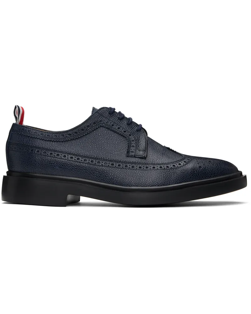 Thom Browne Navy Rubber Sole Longwing Brogues Navy