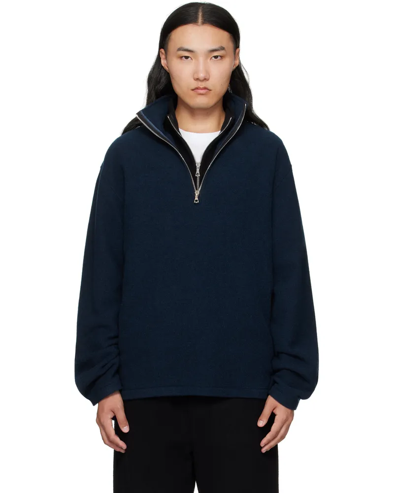 Rier Navy Fleece Sweater Plombe