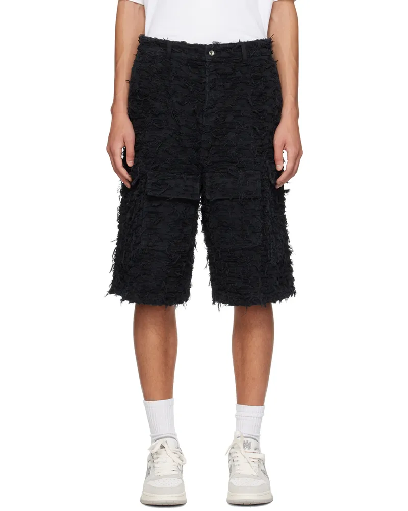 WHO DECIDES WAR SSENSE Exclusive Black Husk Denim Shorts Coal