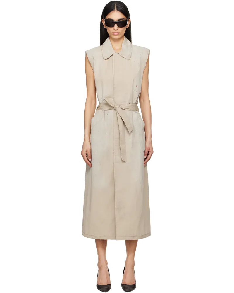 Maison Margiela Beige Sleeveless Trench Coat 113