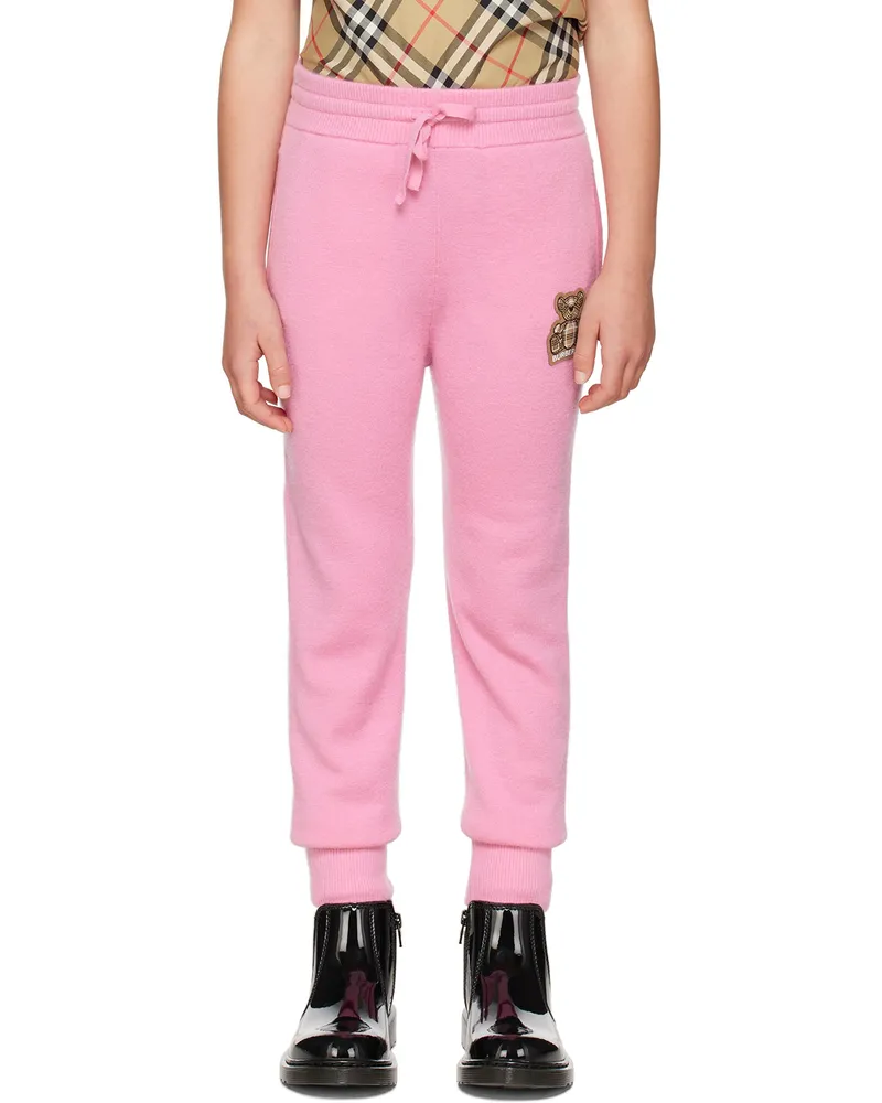 Burberry Kids Pink Thomas Bear Lounge Pants Bubblegum