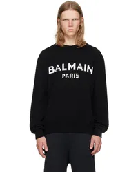 Balmain Black Wool ' Paris' Sweater Eab