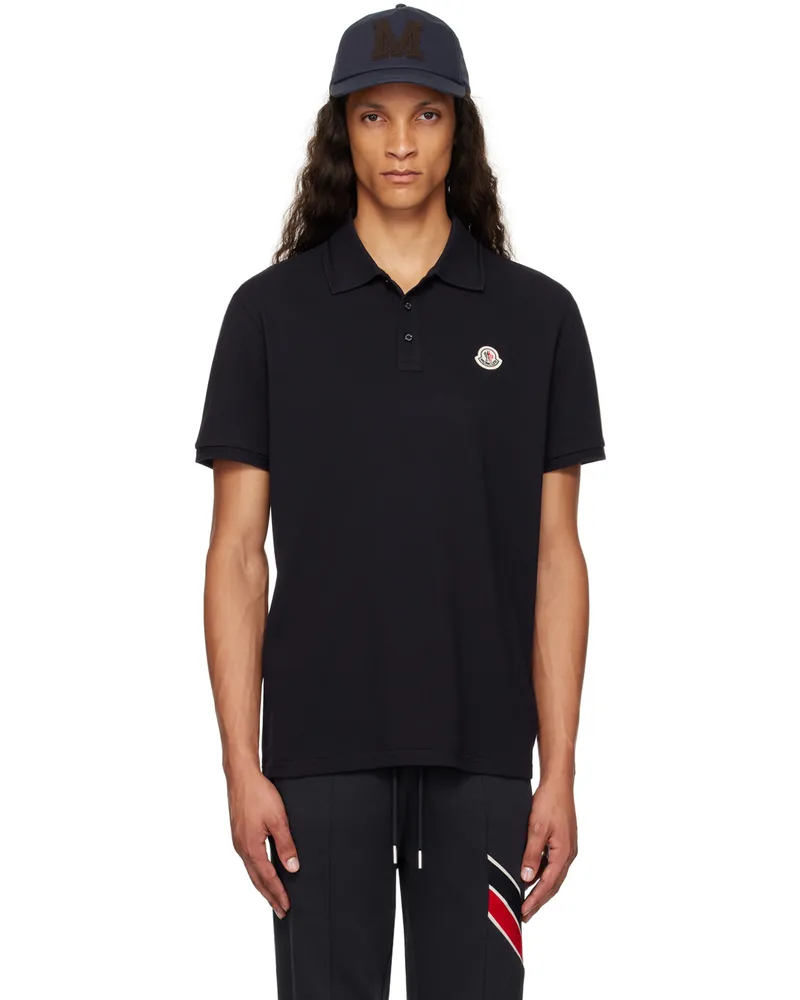 Moncler Navy Logo Patch Polo 77x