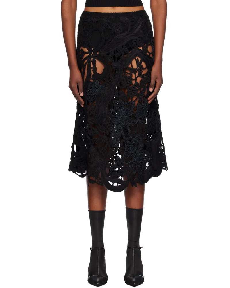 Jil Sander Black Cornelly Midi Skirt 001