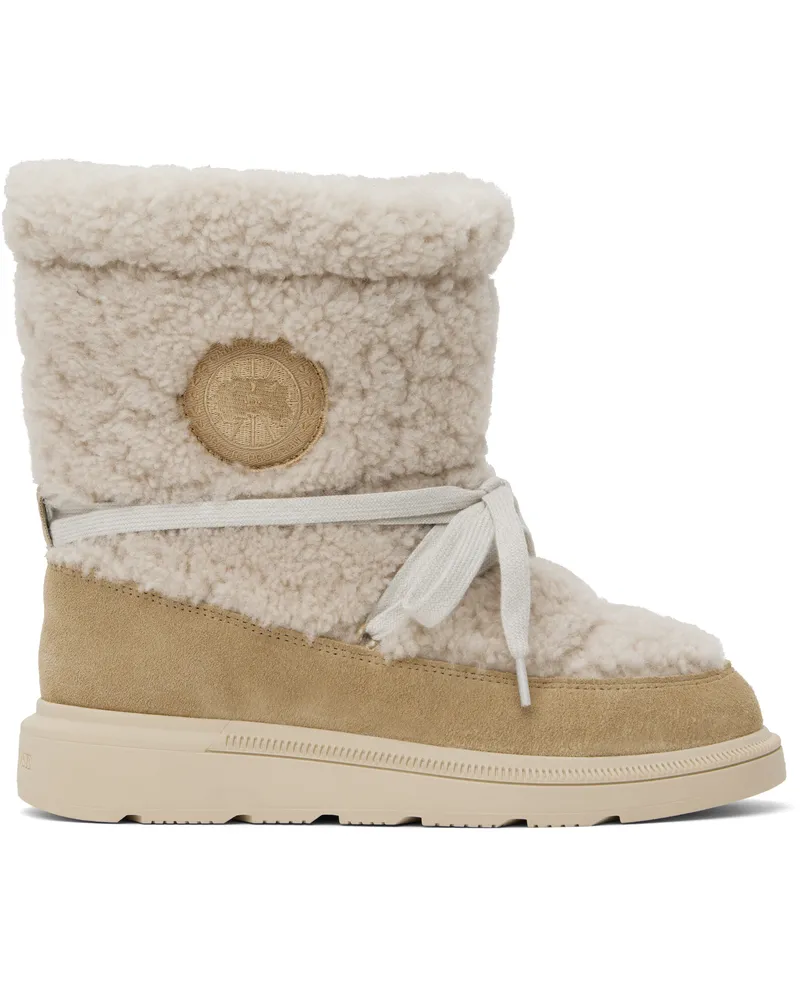 Canada Goose Beige Demma Shearling Puffer Boots 1621