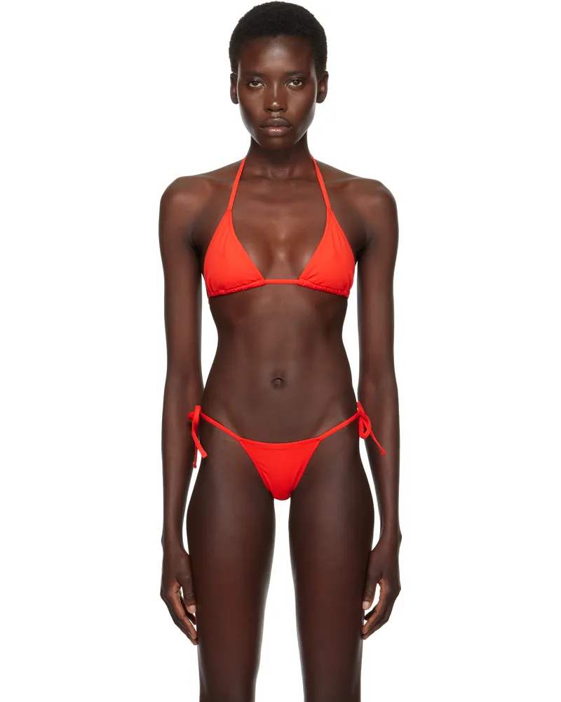 ÉTERNE Red Isla Bikini Top Poppy