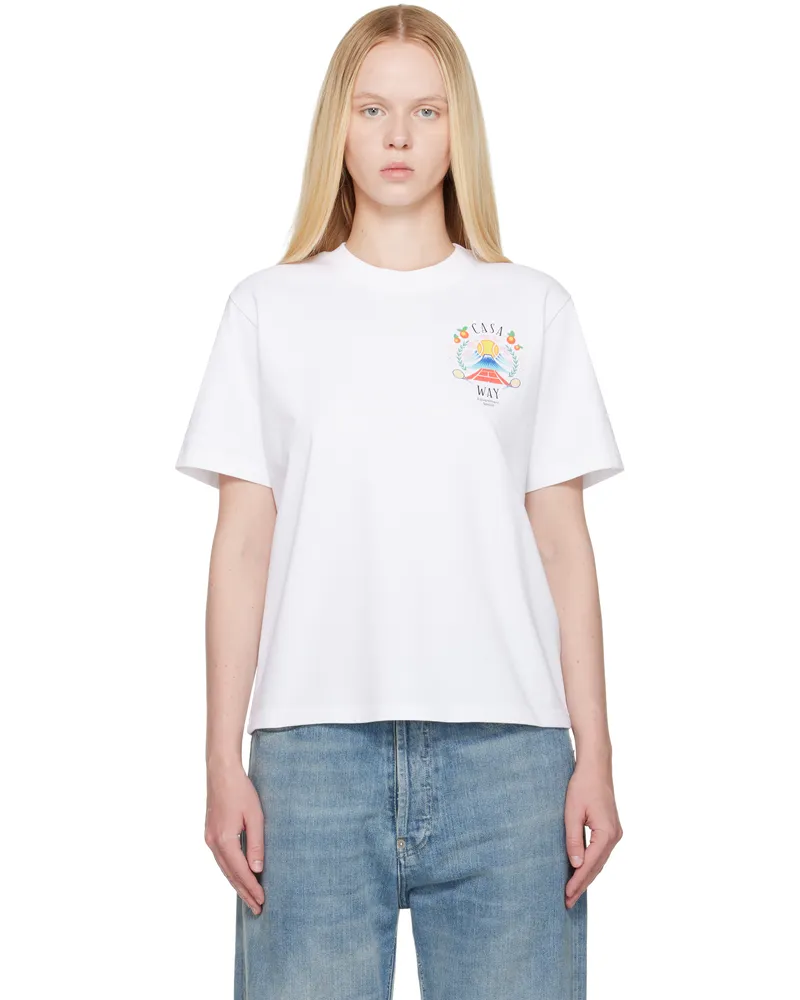 Casablanca Paris White 'Casa Way' Mountain T-shirt Casa
