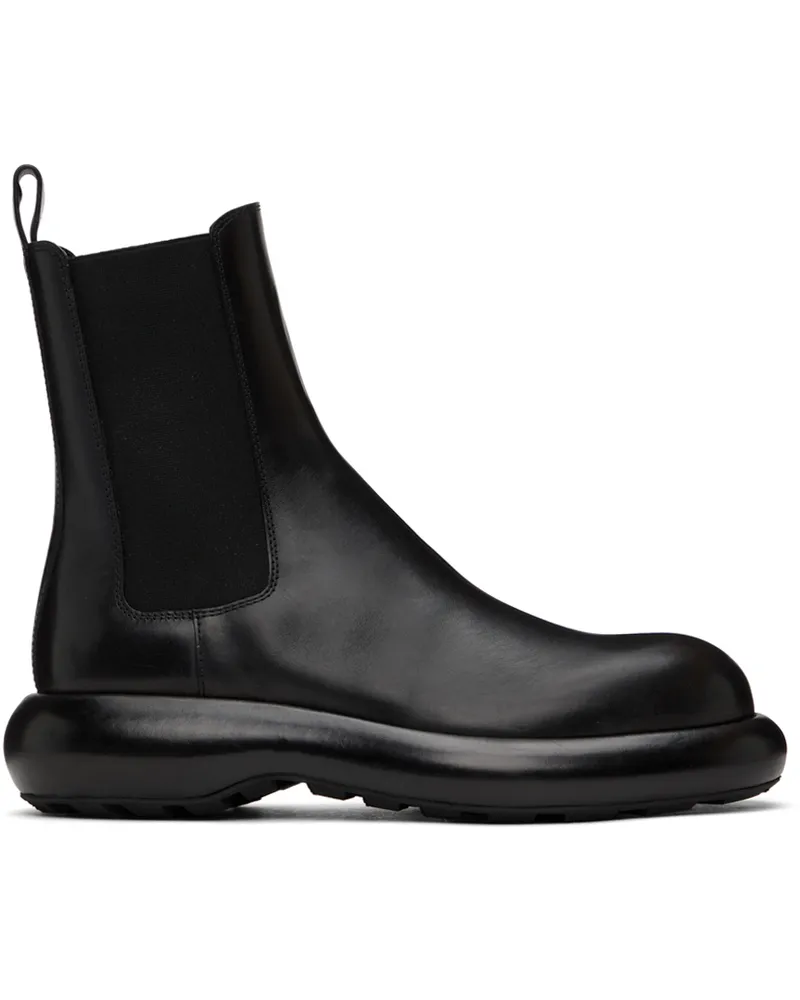 Jil Sander Black Platform Chelsea Boots -