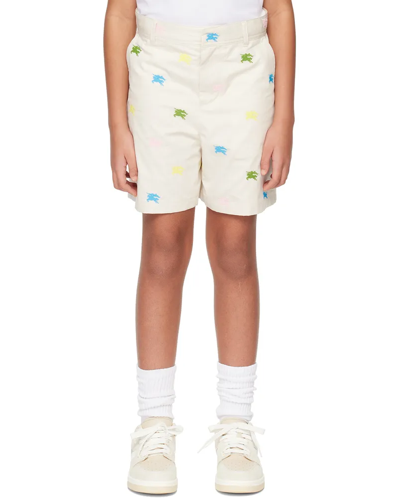 Burberry Kids Off-White EKD Shorts Wheat
