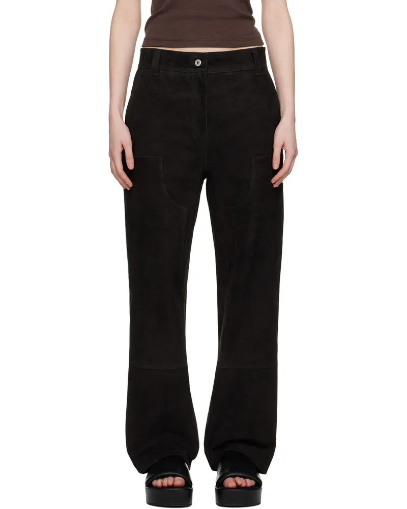 STAND Black Rosalia Suede Pants Black