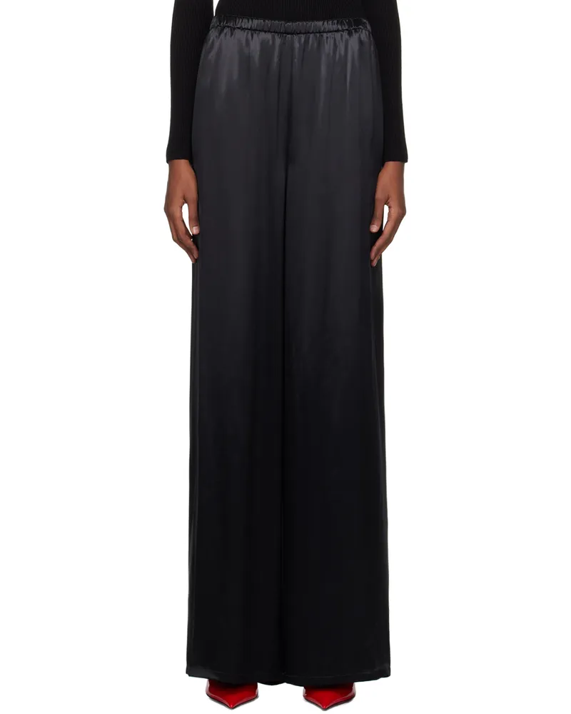 Ferragamo Black Fluid Trousers 001
