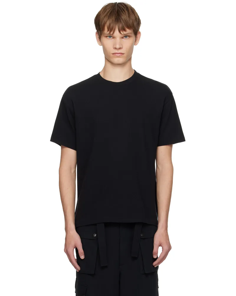 AURALEE Black Seamless Crew Neck T-shirt Black