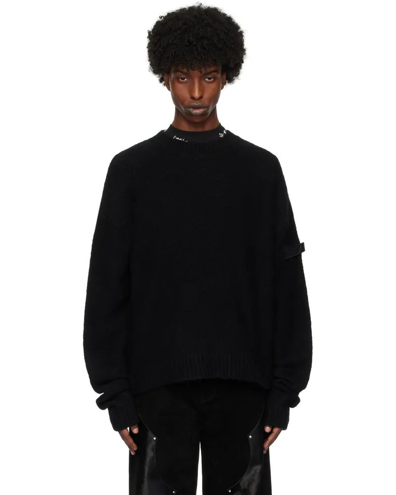 Heliot Emil Black Inviola Cashmere Crewneck Black
