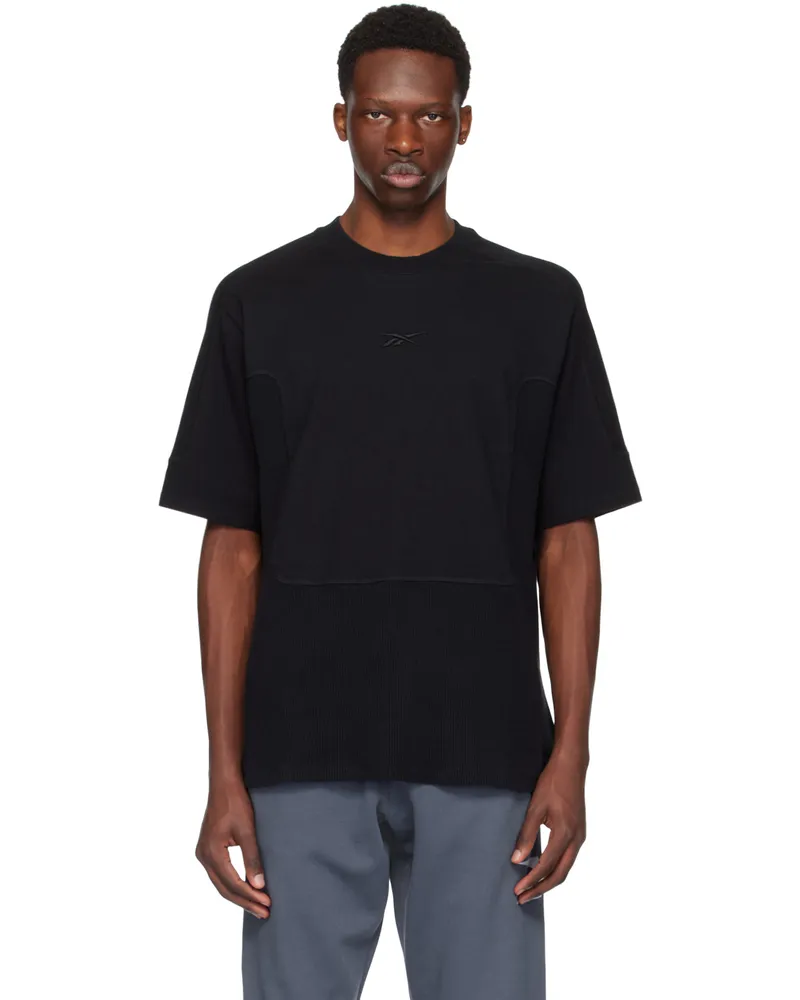 Reebok Black Training T-Shirt Waffle