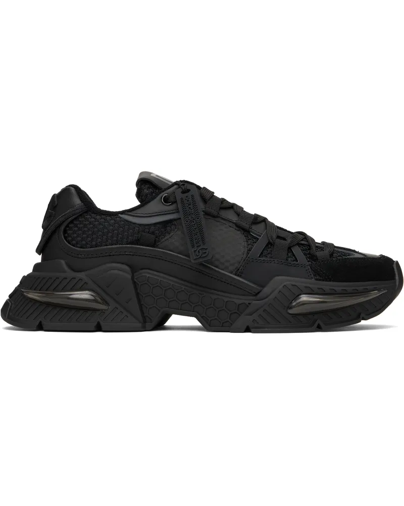 Dolce & Gabbana Black Mixed-Material Airmaster Sneakers Nero