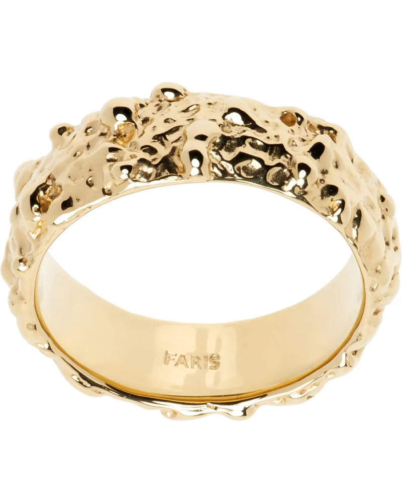 FARIS Gold Roca Slim Band Ring Gold-plated