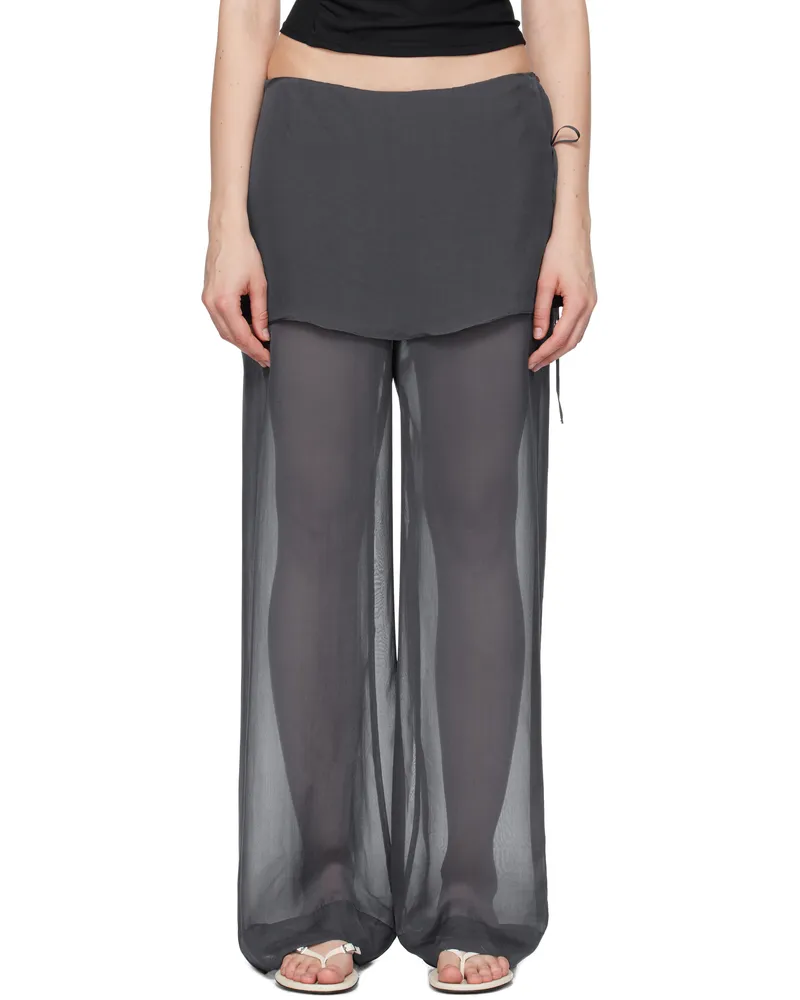Paloma Wool Navy Silk Archive Trousers 134