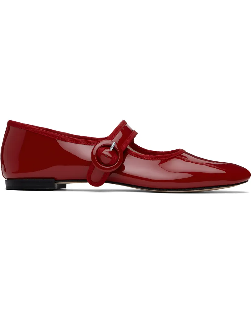 Repetto Red Georgia Square-Toe Mary Jane Ballerina Flats 550