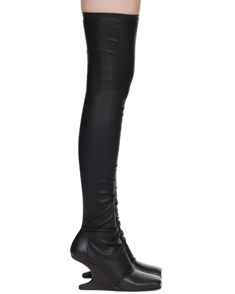 Rick Owens Black Hollywood Cantilever Sock 8 Boots 09