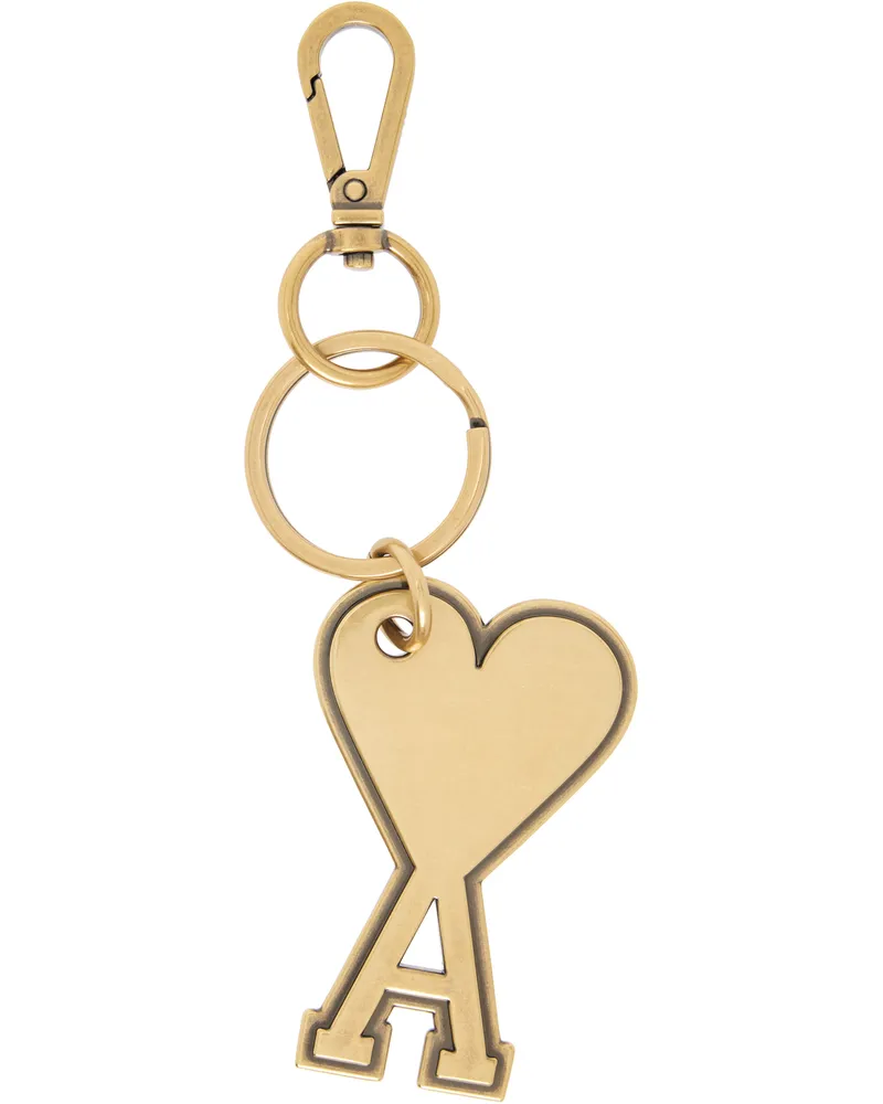 AMI Paris Gold Ami de Coeur Keychain Vibrated