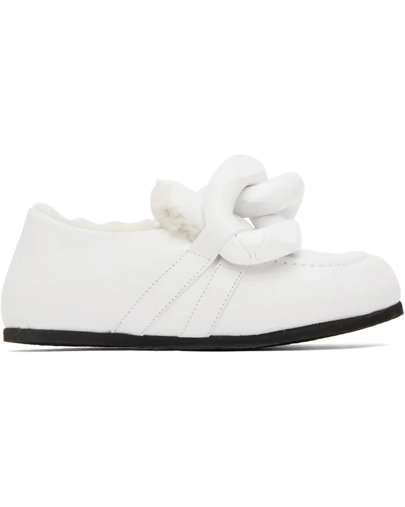 J.W.Anderson White Shearling Chain Loafers 101