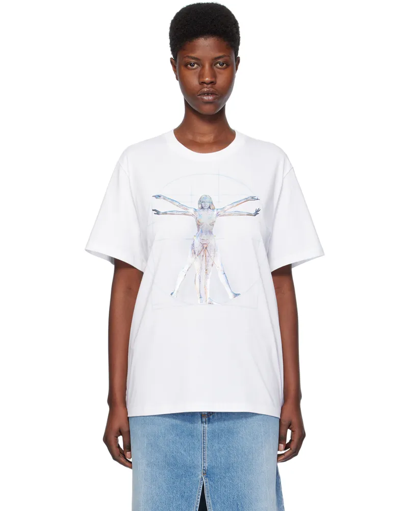 Stella McCartney White Vitruvian Woman T-Shirt 9000