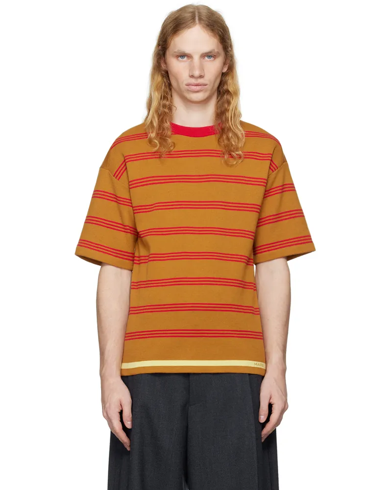 Marni Tan Seaside Stripe T-shirt Rgw78