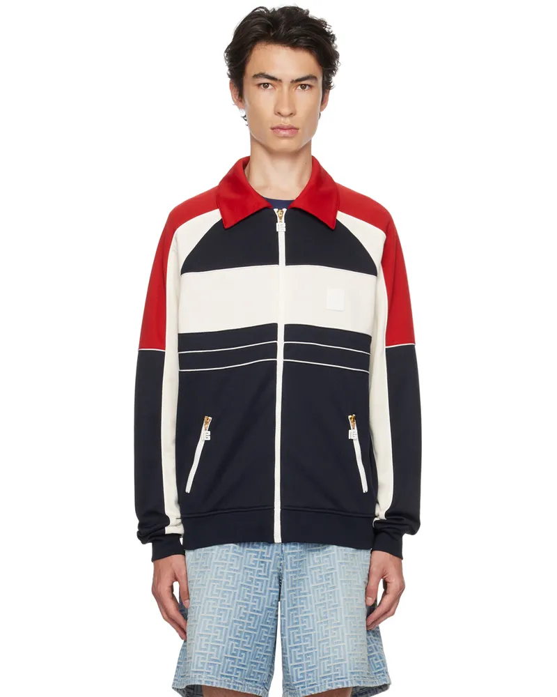 Balmain Blue & Red 70' Track Jacket Bleu