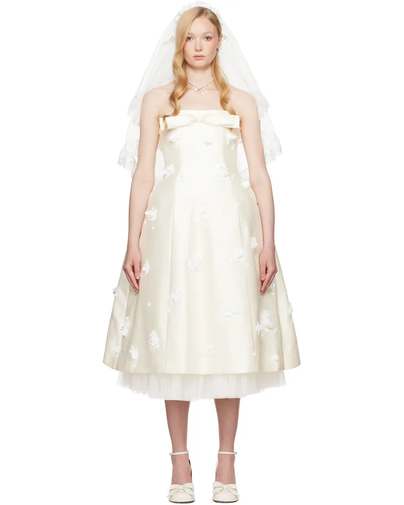 SHUSHU/TONG SSENSE Exclusive Bridal Capsule Bowknot Bandeau Midi Dress Wh100