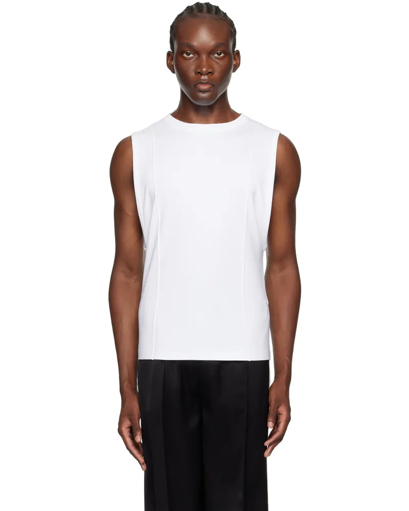 Peter Do White Creased Muscle Tank Top White