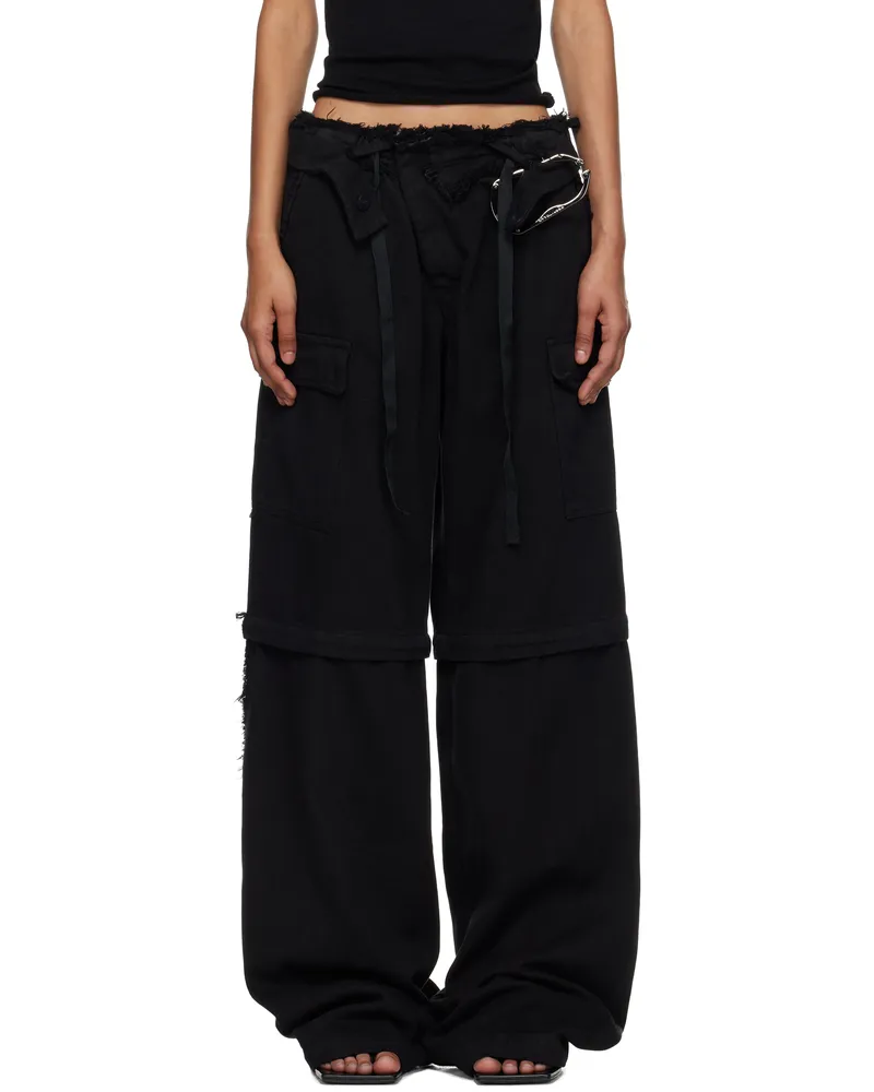 OTTOLINGER Black Baggy Cargo Pants Blk