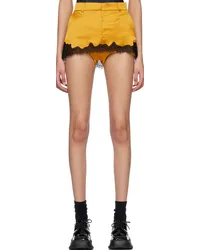 pushBUTTON Yellow Wrap Skort Yellow