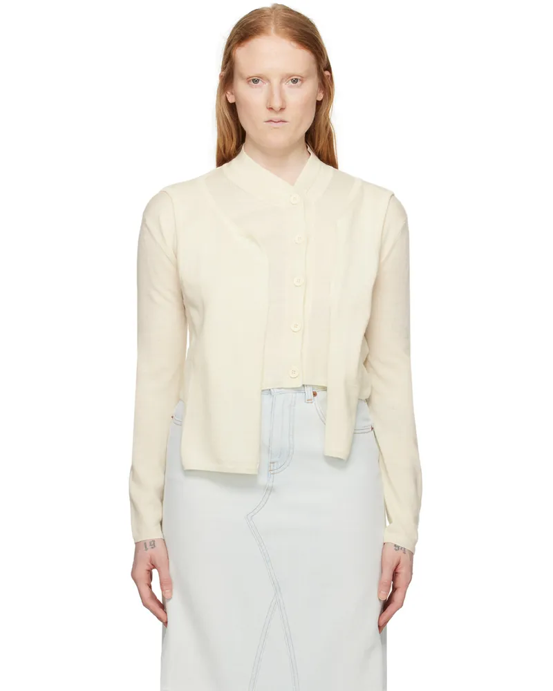 Maison Margiela Off White Layered Cardigan 101