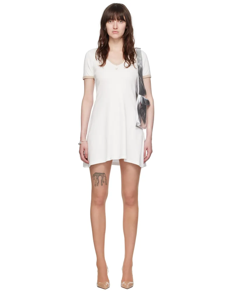 Courrèges White V-Neck Minidress B131