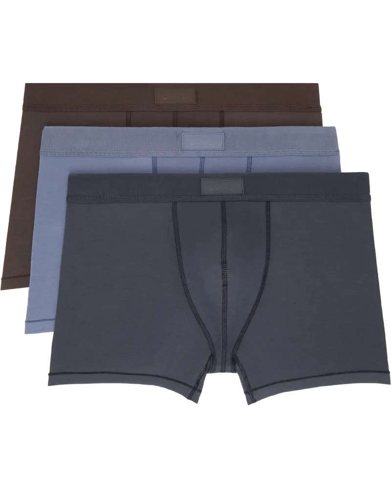 SKIMS Three-Pack Multicolor 'SKIMS Cotton' 3 Boxer Briefs Dark