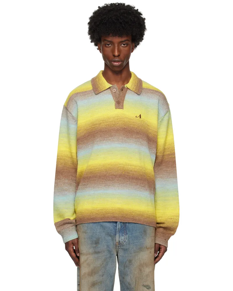 AWAKE NY Multicolor Ombre Collared Polo Ombre