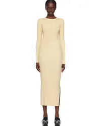 Nanushka Off-White Maeron Maxi Dress Lime