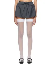 SHUSHU/TONG Gray Bowknot Pleated Miniskirt Grgrey