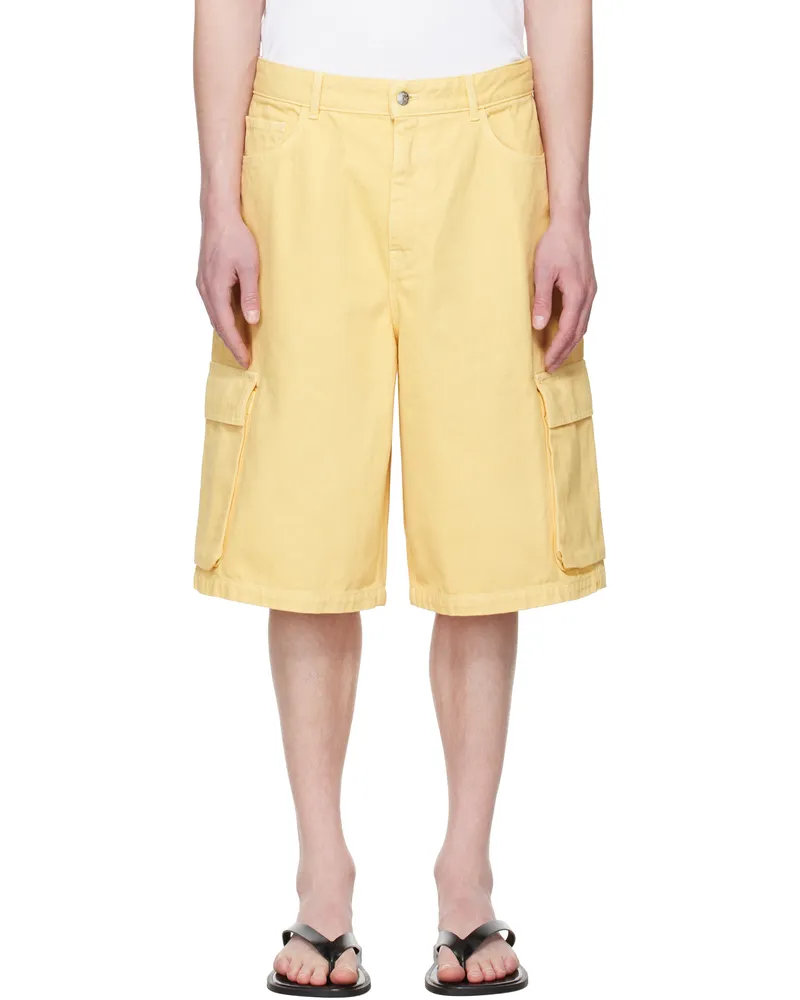 Kitsuné Yellow Workwear Denim Cargo Shorts 0084